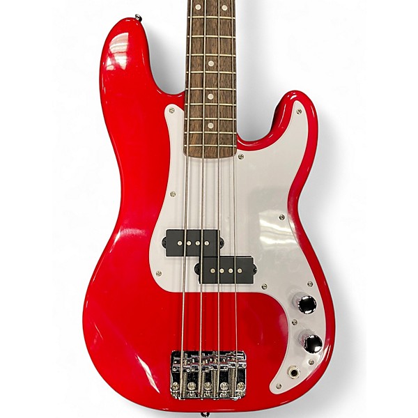 Used Squier MINI Precision Bass Dakota Red Solid Body Electric Guitar