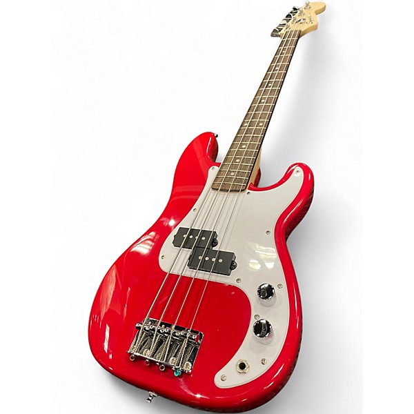 Used Squier MINI Precision Bass Dakota Red Solid Body Electric Guitar