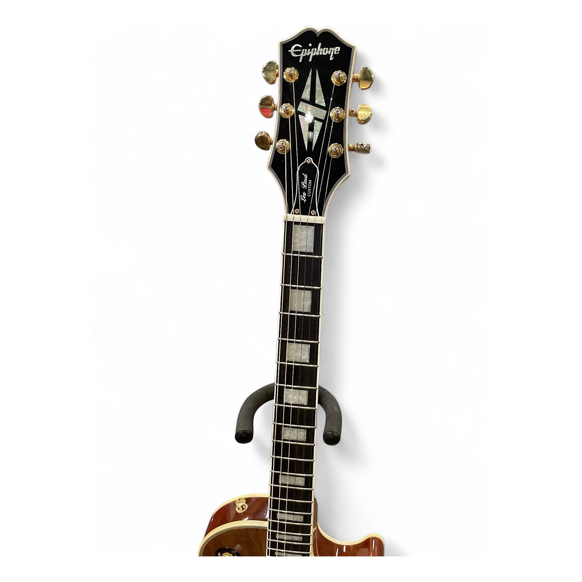Used Epiphone Les Paul custom koa Natural Solid Body