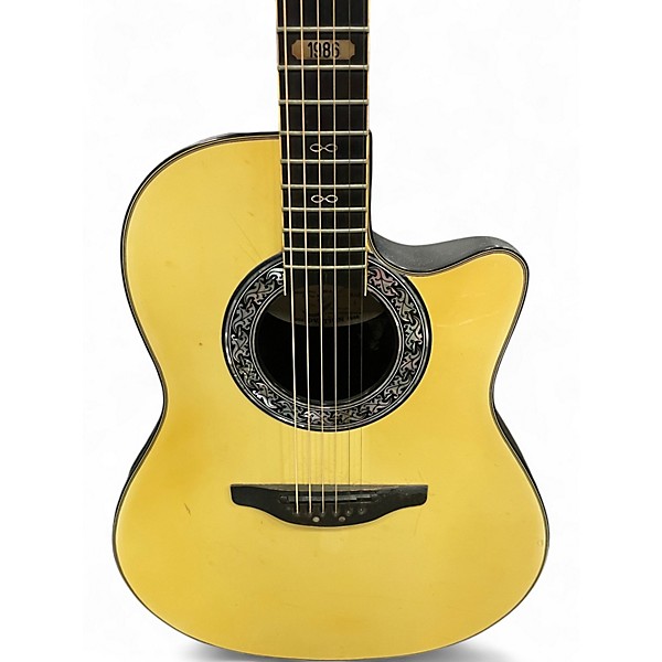 Vintage 1986 Ovation 1986-6 Natural Acoustic Electric Guitar