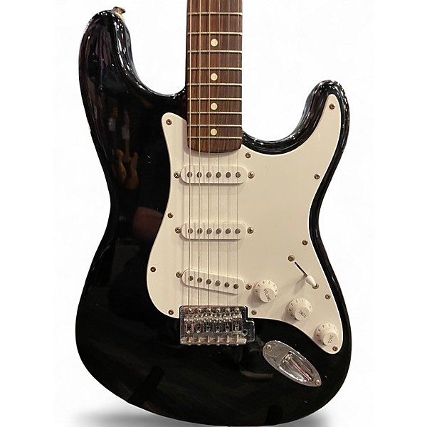 Used Fender SQUIER STRATOCASTER MIM Black Solid Body Electric Guitar
