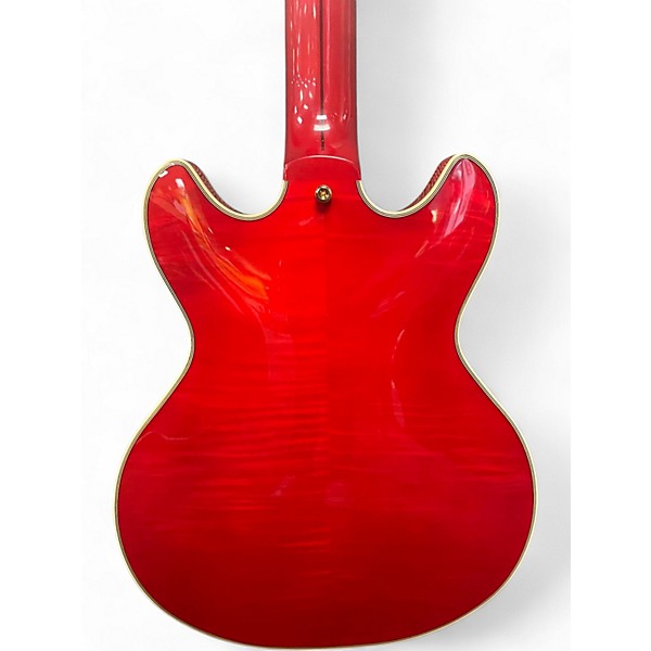 Used D'Angelico EXCEL MINI DC Candy Apple Red Hollow Body Electric Guitar