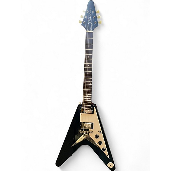 Used Epiphone 1958 Korina Flying V Ebony Solid Body Electric