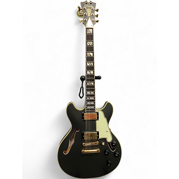 Used D'Angelico Deluxe Mini DC  Matte Charcoal Hollow Body Electric Guitar