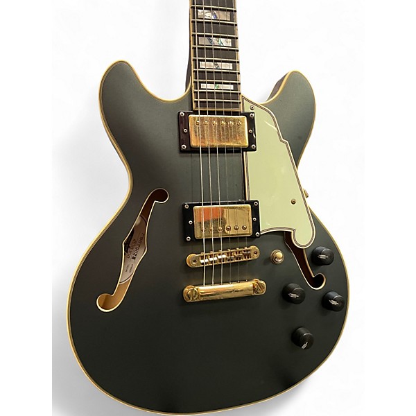 Used D'Angelico Deluxe Mini DC  Matte Charcoal Hollow Body Electric Guitar