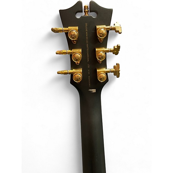 Used D'Angelico Deluxe Mini DC  Matte Charcoal Hollow Body Electric Guitar