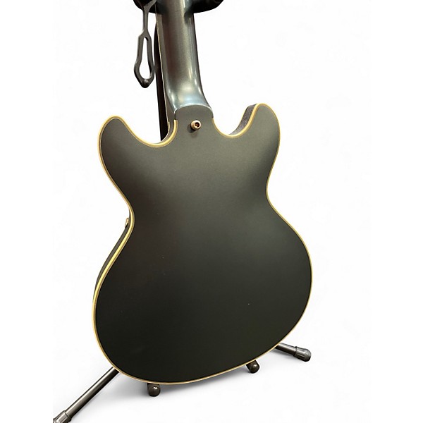 Used D'Angelico Deluxe Mini DC  Matte Charcoal Hollow Body Electric Guitar