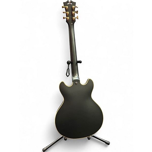 Used D'Angelico Deluxe Mini DC  Matte Charcoal Hollow Body Electric Guitar