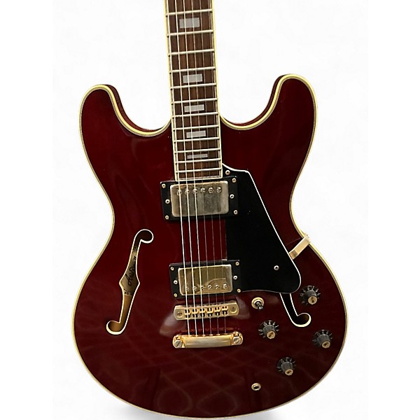 Used Aria PRO II TA-60 Trans Red Hollow Body Electric Guitar