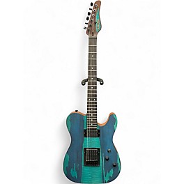 Used Schecter Guitar Research USA PT CUSTOM HH BLUE STAINED SPALTED MAPLE Solid Body Electric Guitar