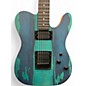 Used Schecter Guitar Research USA PT CUSTOM HH BLUE STAINED SPALTED MAPLE Solid Body Electric Guitar