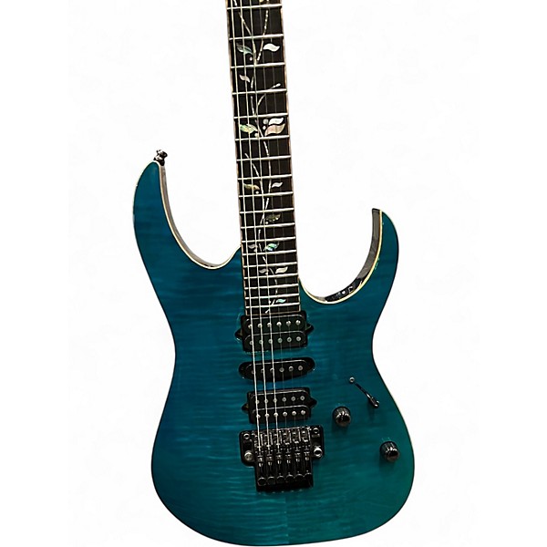 Used Ibanez rg8570z Blue Solid Body Electric Guitar