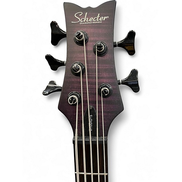 Used Schecter STUDIO 5 Trans Purple Electric Bass Guitar