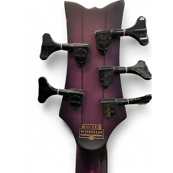 Used Schecter STUDIO 5 Trans Purple Electric Bass Guitar