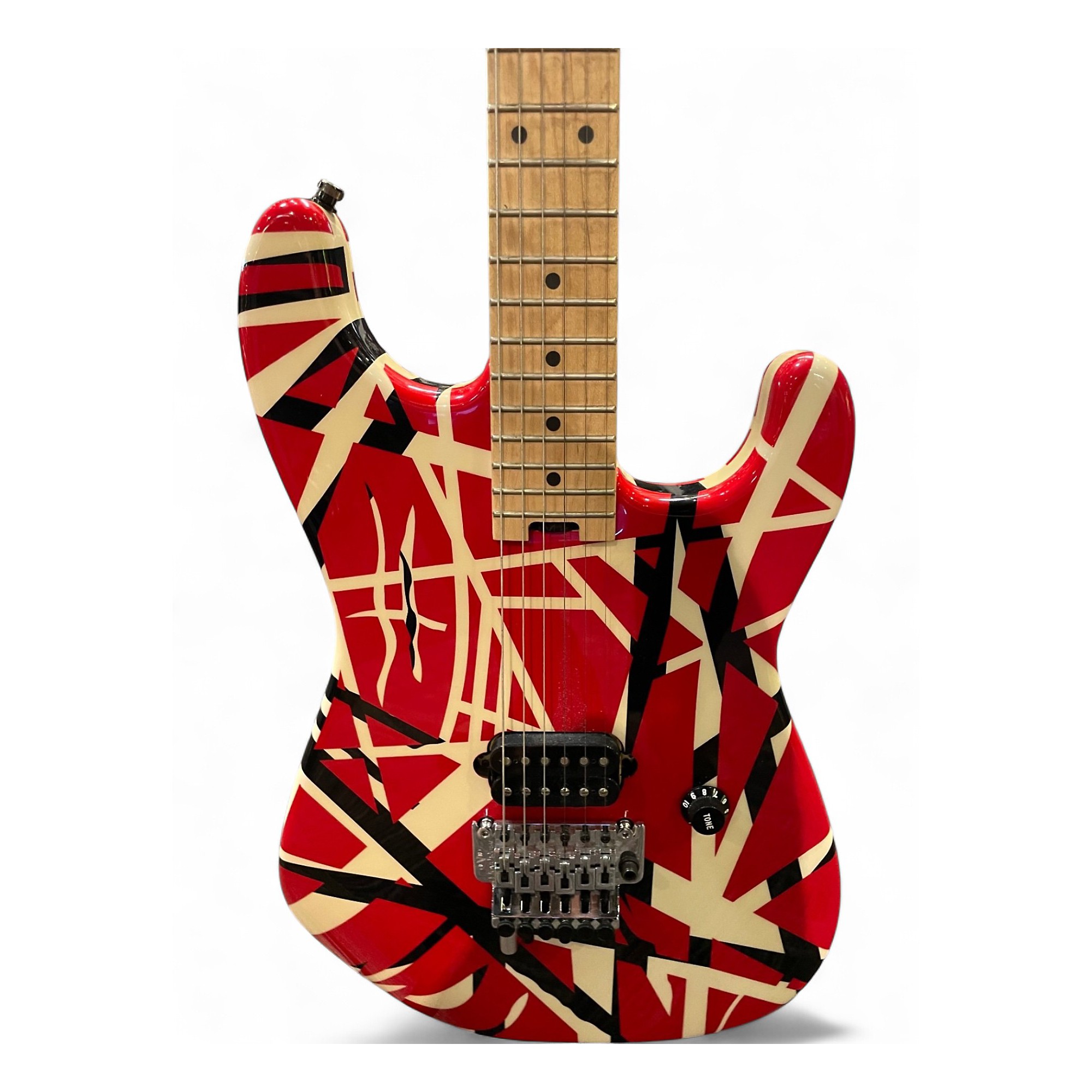 Used EVH Striped Series Red with Black and White Stripes