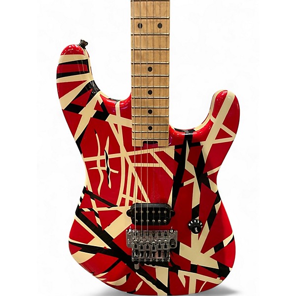 Used EVH Striped Series Red with Black and White Stripes