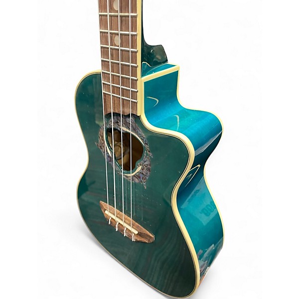 Used Luna DOLPHIN CONCERT Trans Blue Ukulele