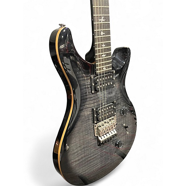 Used PRS SE CUSTOM 24 FLOYD Trans Black Solid Body Electric