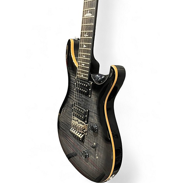 Used PRS SE CUSTOM 24 FLOYD Trans Black Solid Body Electric Guitar