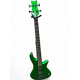 Used Schecter Guitar Research STILLETO CUSTOM 4 green sparkle  Electric Bass Guitar
