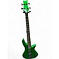 Used Schecter Guitar Research STILLETO CUSTOM 4 green sparkle  Electric Bass Guitar thumbnail
