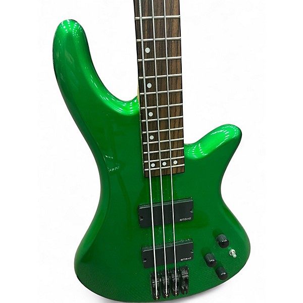 Used Schecter Guitar Research STILLETO CUSTOM 4 green sparkle  Electric Bass Guitar