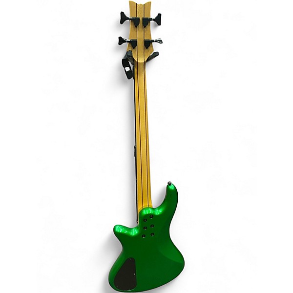 Used Schecter Guitar Research STILLETO CUSTOM 4 green sparkle  Electric Bass Guitar
