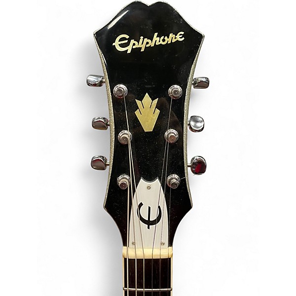 Vintage 1990s Epiphone RIVIERA SF Silver Sparkle Hollow Body Electric Guitar