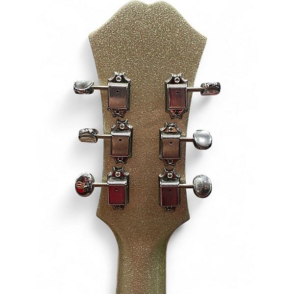 Vintage 1990s Epiphone RIVIERA SF Silver Sparkle Hollow Body Electric Guitar