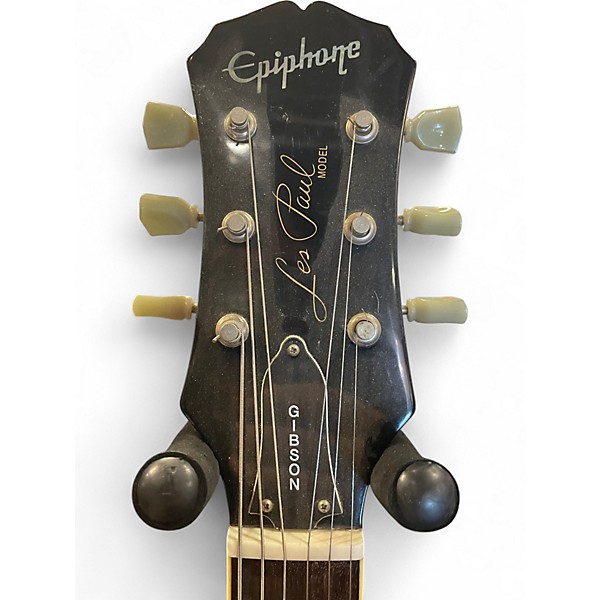 Used 2000s Epiphone Les Paul Classic Crimson Red Trans Solid