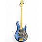 Used Ernie Ball Music Man Stingray HH 5 String Paceur Blue Electric Bass Guitar thumbnail