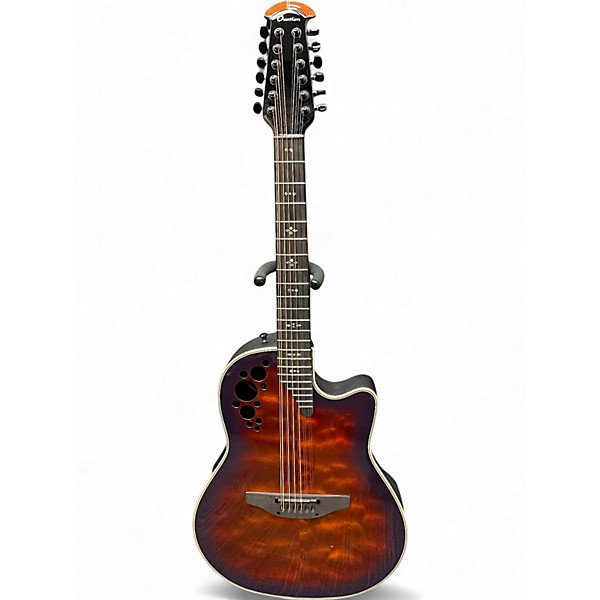 Used Ovation C2058AXP Quilted Burst 12 String Acoustic Electric Guitar