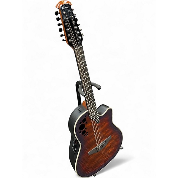 Used Ovation C2058AXP Quilted Burst 12 String Acoustic Electric Guitar