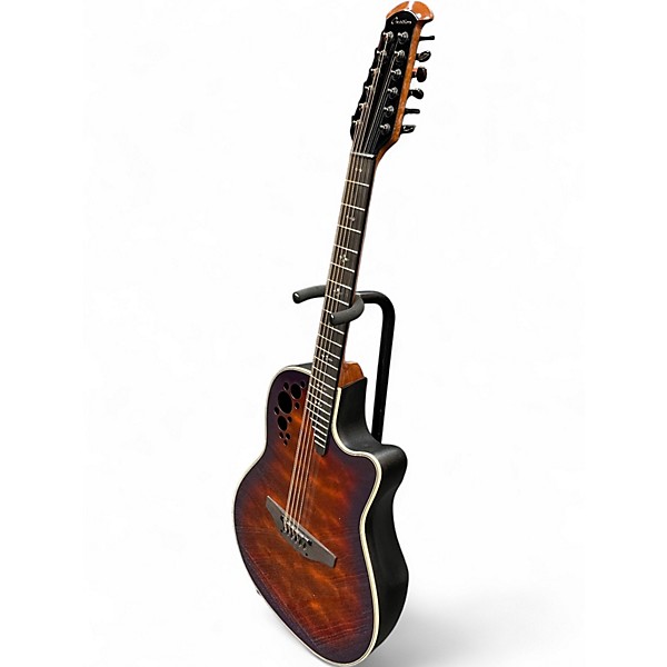 Used Ovation C2058AXP Quilted Burst 12 String Acoustic Electric Guitar