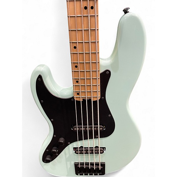 Used Schecter Guitar Research J-5 5 String Left Handed Seafoam Green Electric Bass Guitar