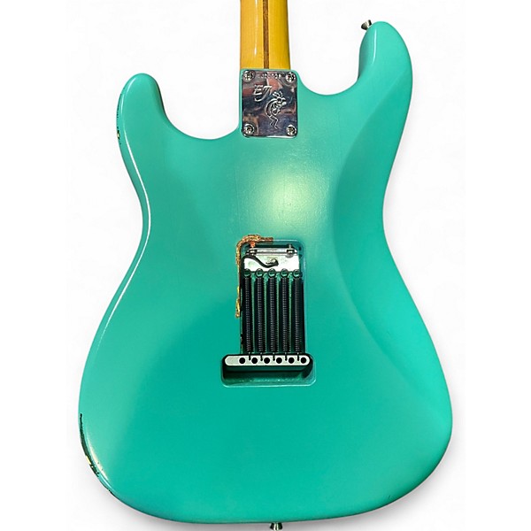 Used Fender ej thinline stratocaster Green Solid Body Electric Guitar