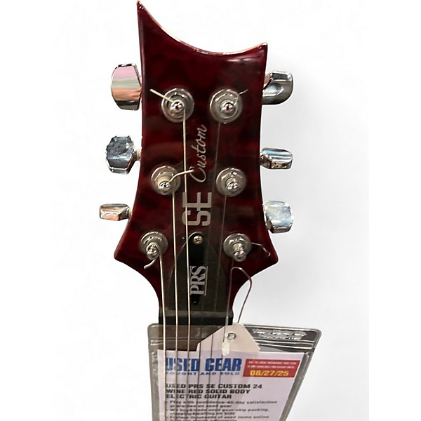 Used PRS SE Custom 24 Wine Red Solid Body Electric Guitar