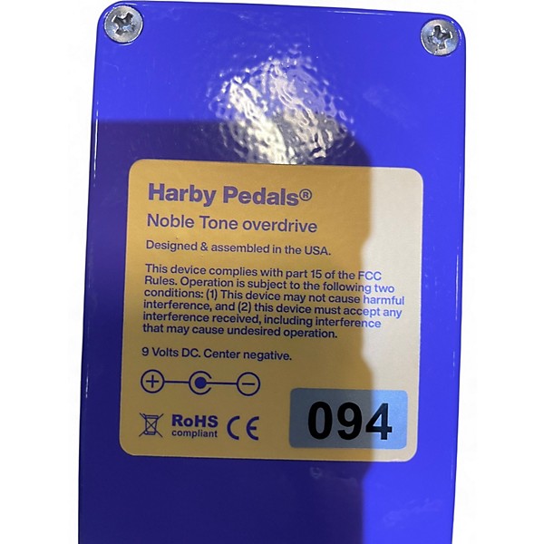 Used Harby Pedals NOBLE TONE OVERDRIVE Effect Pedal