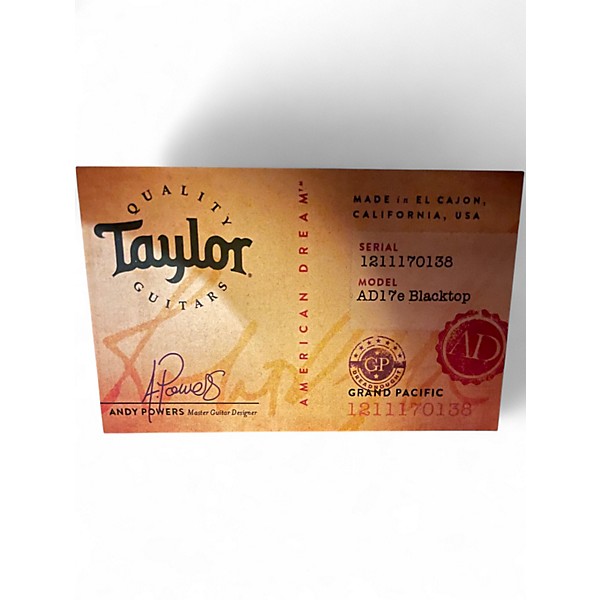 Used Taylor AD27E Blacktop Acoustic Electric Guitar