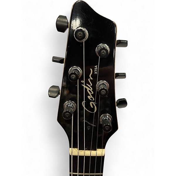 Used 2004 Godin XTSA LEAFTOP Trans Black Solid Body Electric Guitar