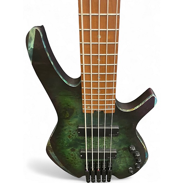 Used Cort Space 5 Star Dust Green Electric Bass Guitar