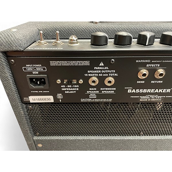 Used Fender Bassbreaker 15W 1x12 Tube Guitar Combo Amp