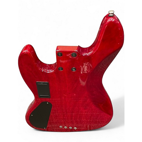 Used Lakland skyline series 44aj Crimson Red Trans Electric Bass Guitar