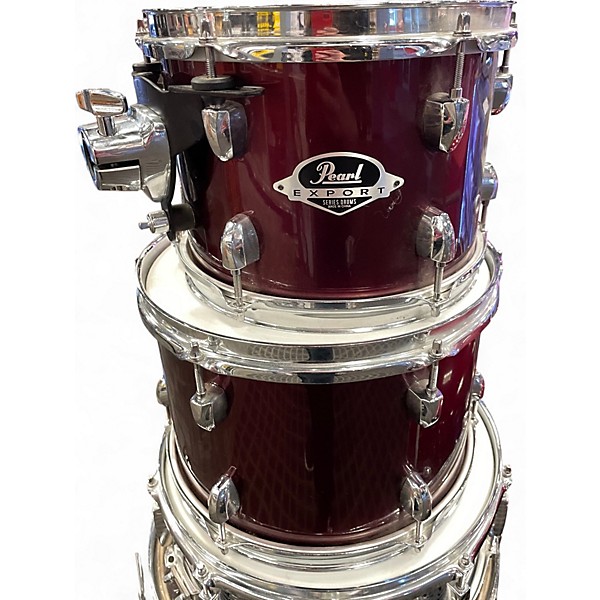 Used 2010s Pearl 5 Piece Export dark red Drum Kit