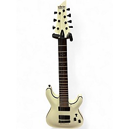 Used Schecter Guitar Research Demon 7 String White Solid Body Electric Guitar