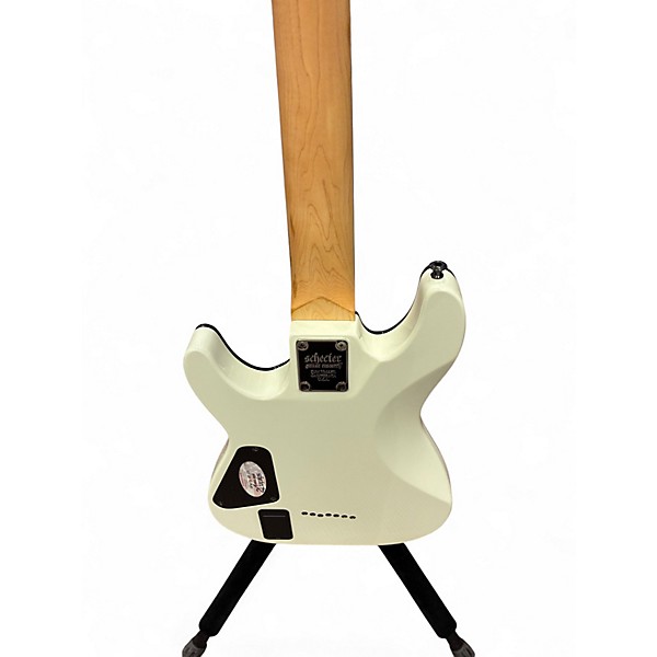 Used Schecter Guitar Research Demon 7 String White Solid Body Electric Guitar