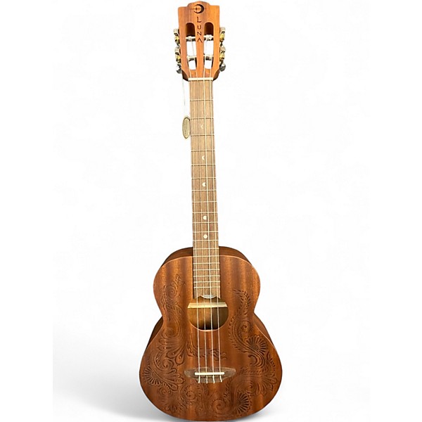 Used Luna HENNA DRAGON MAH BARITONE Natural Ukulele
