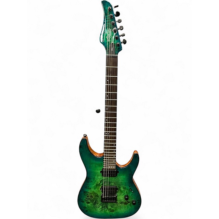 Used Schecter Guitar Research CR6 Metallic Aqua Marine Solid