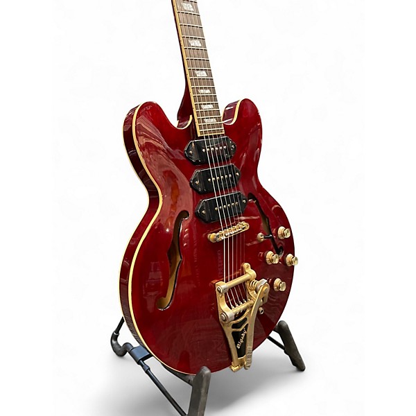 Used Epiphone Riviera Custom P93 Wine Red Hollow Body Electric Guitar