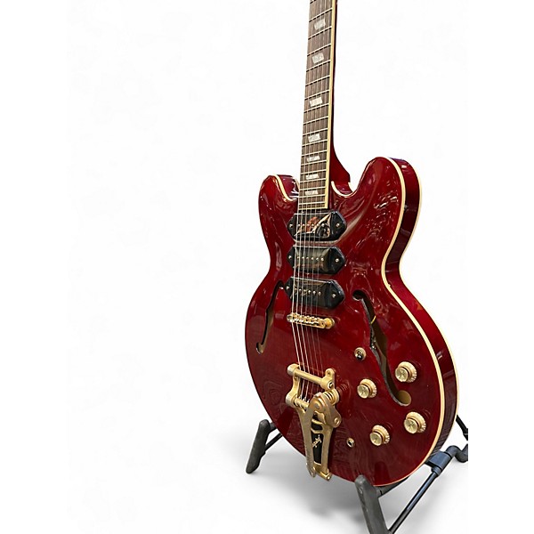 Used Epiphone Riviera Custom P93 Wine Red Hollow Body Electric Guitar